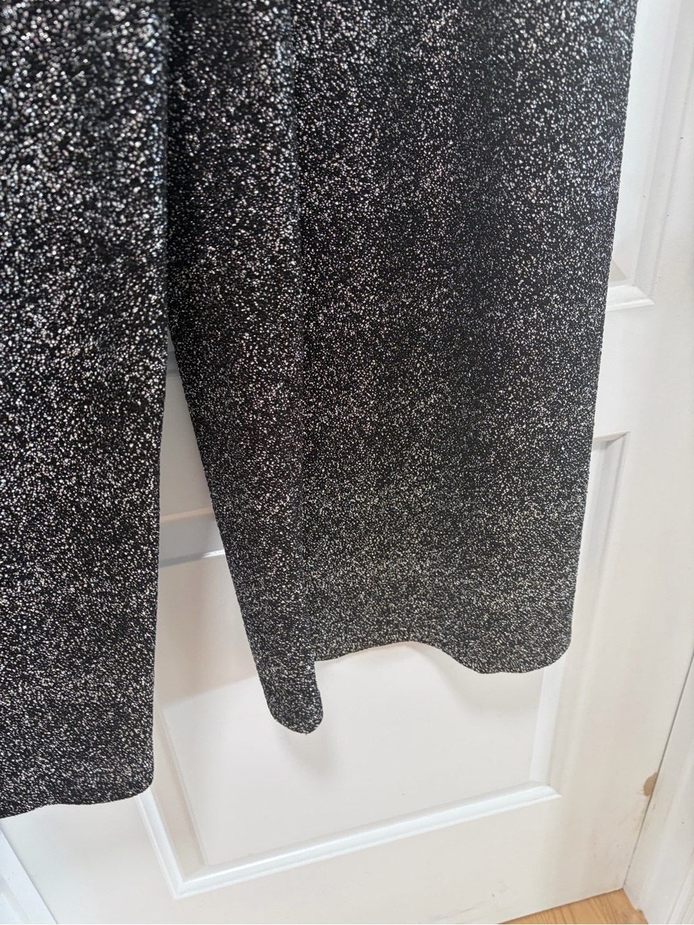 Davi & Dani Sparkle Luxe Wide Leg Pants NWT size Large Black Silver Flowy - Picture 8 of 12